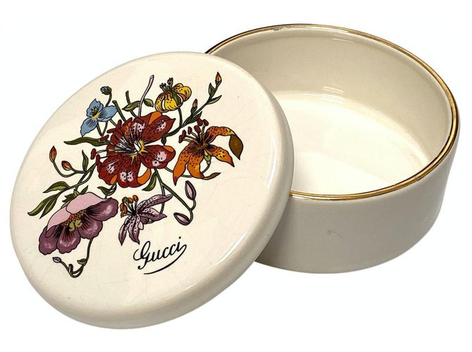 Gucci Ceramic Flora Jar White  ref.228482