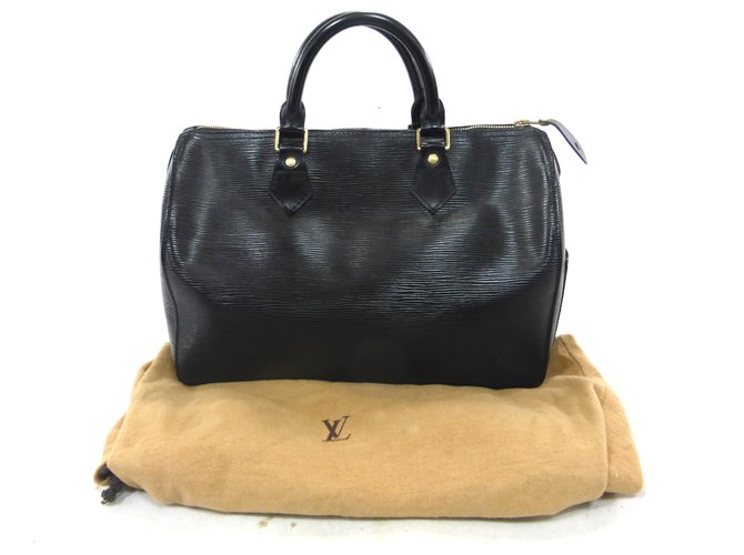 Louis Vuitton Speedy 30 Cuir épi noir Black Leather  ref.228542