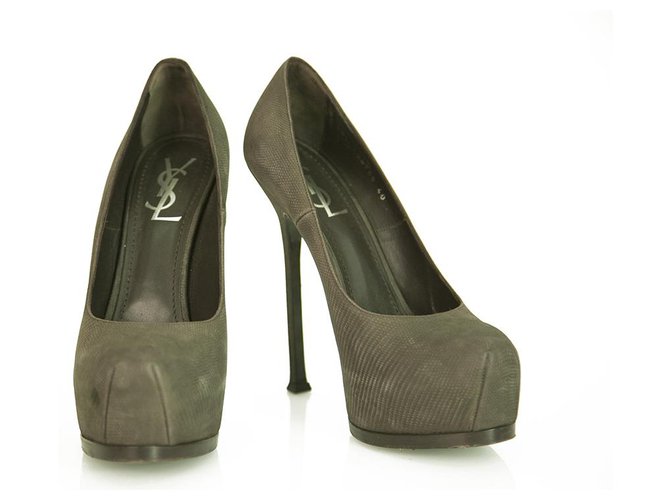 dark grey platform heels