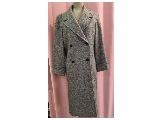 Autre Marque Long cashmere coat Grey  ref.228559