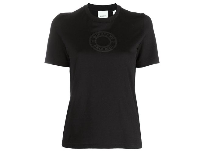 BURBERRY logo print T-shirt BLACK Cotton  ref.228600