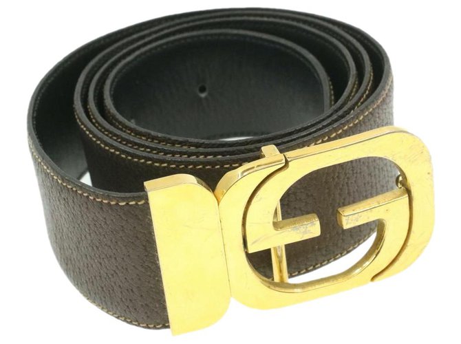 GUCCI Belt Brown Leather  ref.228639