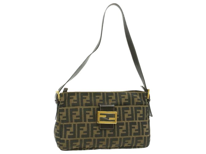 Fendi Fendi Baguette Handbags Cloth Brown Ref Joli Closet