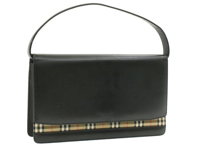 Burberry clutch bag Black Leather  ref.228660