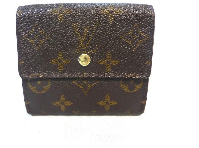 Louis Vuitton Elise Monogram Geldbörse Braun Leder