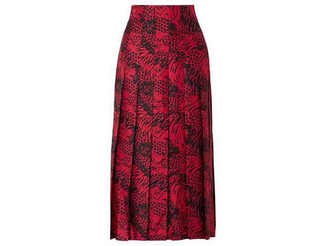 Gucci mid-length skirt Red Silk  ref.228787