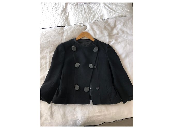 Giacca nera in lana e cashmere inconnue Nero