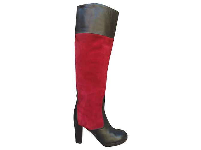Botas Chloé de piel de ciervo rojas 36.5