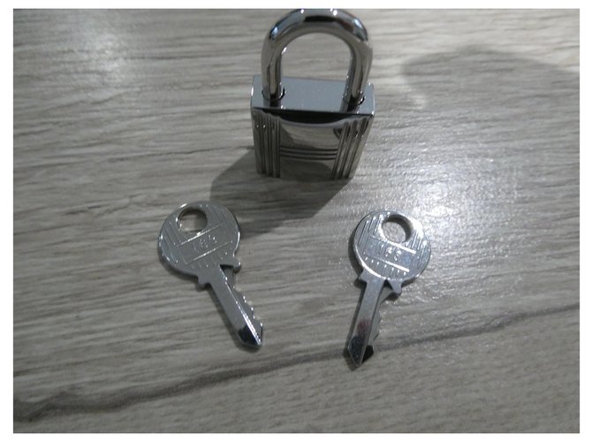hermès padlock for birkin bag, Kelly Silver hardware Steel  ref.228879