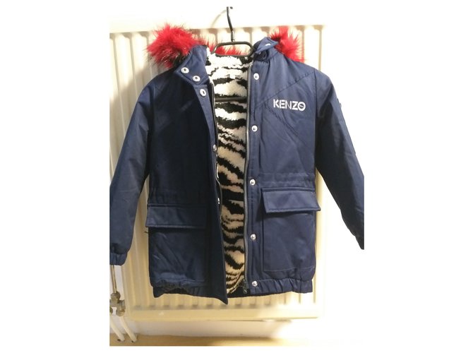 Kenzo Girl Coats outerwear Navy blue Polyamide  ref.228979