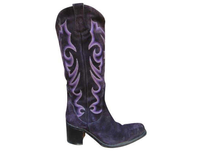 Free Lance boots model Queenie p 36 Purple Deerskin  ref.228985