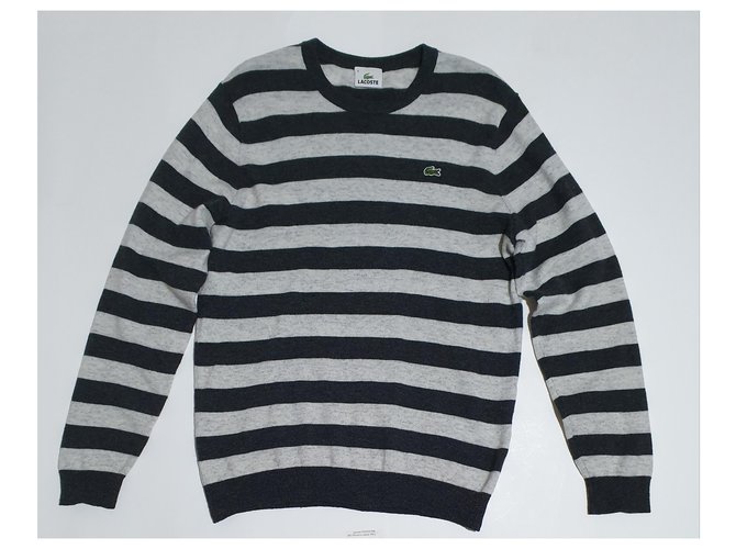 Lacoste Sweaters Grey Dark grey Wool  ref.228989