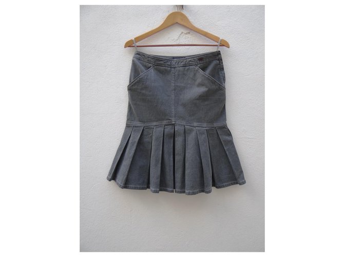 Chanel Skirts Grey Cotton Elastane  ref.228992