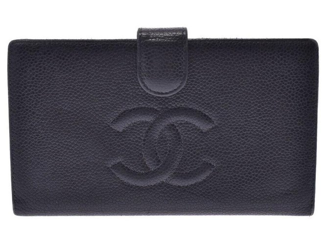 Billetera de Chanel Negro Cuero  ref.229032