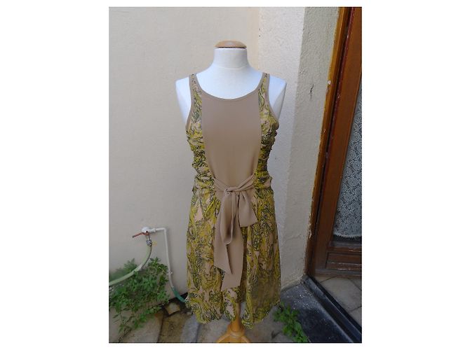 Vestido de gasa de seda Alessandro Dell'Acqua Multicolor