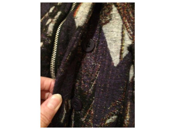 Casaco de ervilha Kenzo em lã e seda índigo Multicor