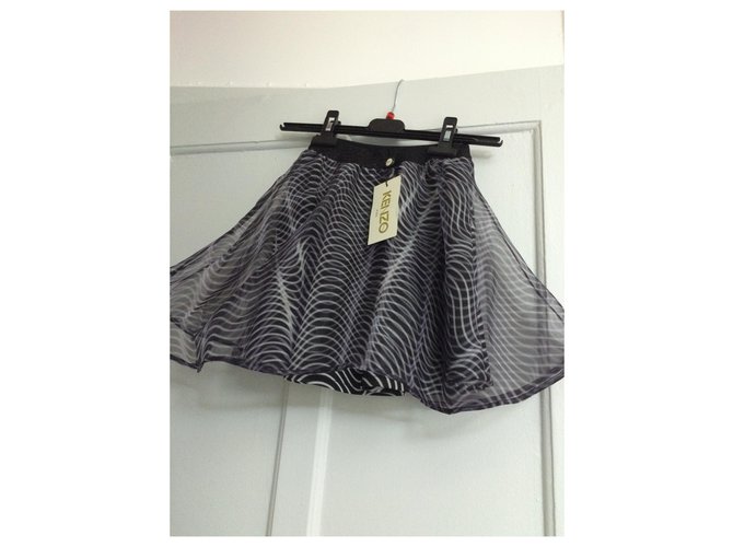 Kenzo Skirts Black White Polyester Elastane  ref.229146