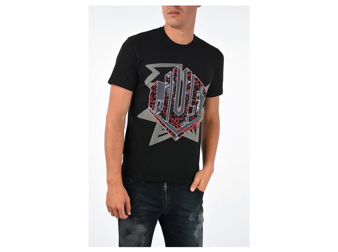 T-shirt Just Cavalli motivo logo nero taglia M Multicolore Cotone Elastan  ref.229191