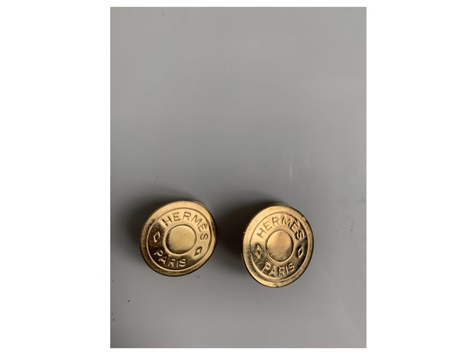 Hermès Earrings Golden Steel  ref.229231