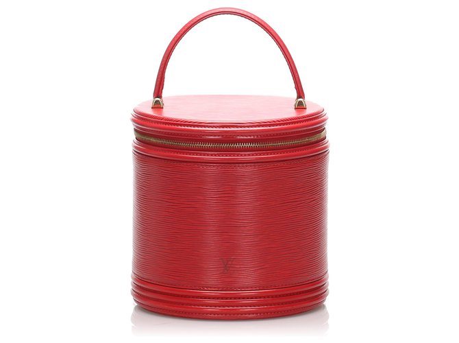 Louis Vuitton Red Epi Cannes Vanity Case Leather ref.229410 - Joli Closet