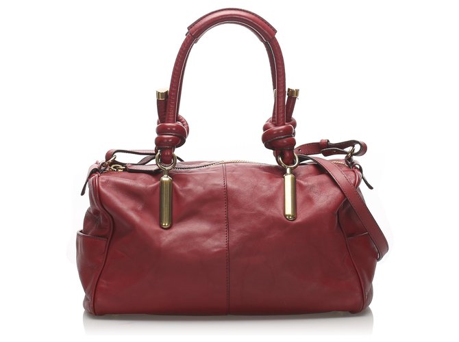 Chloé Chloe Red Leather Handbag Pony-style calfskin  ref.229417