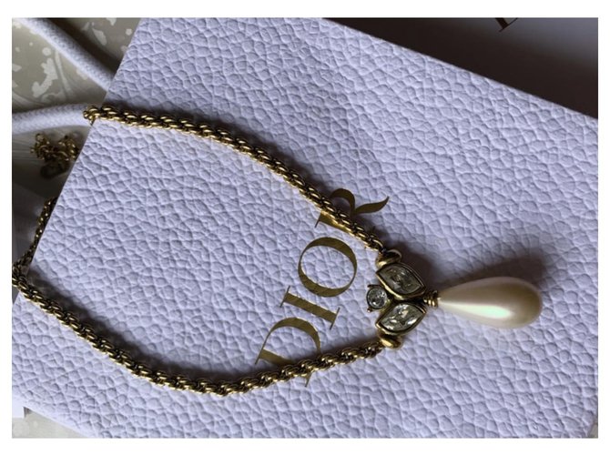 Christian Dior Vintage Dior necklace Gold hardware Gold-plated  ref.229454