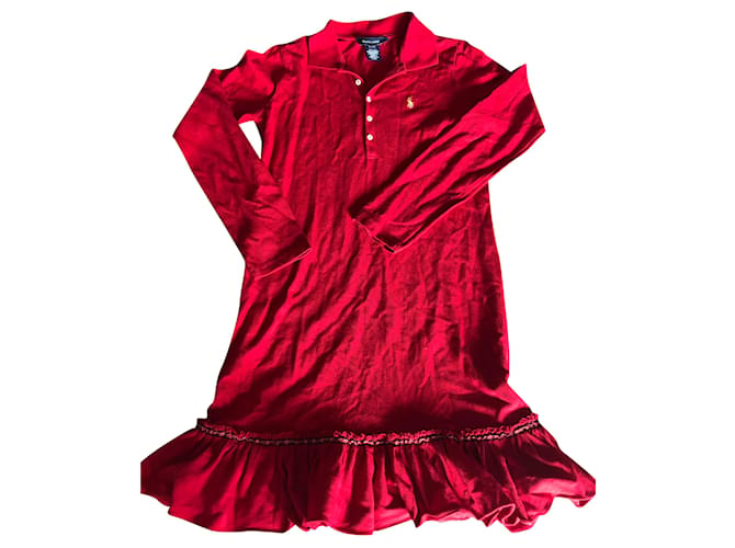 Ralph Lauren Dresses Red Yellow Cotton  ref.229485