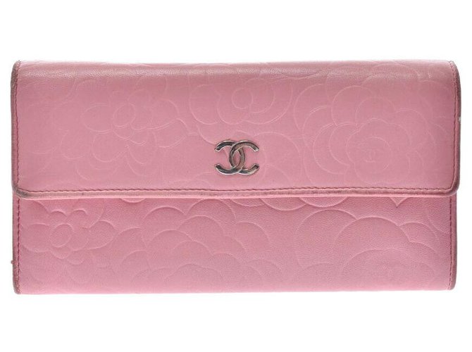 Chanel Camelia Pink Leder  ref.229553