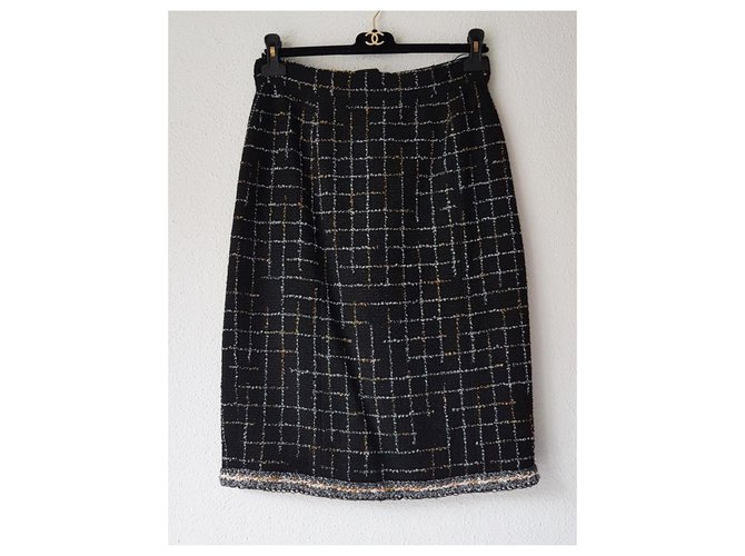 Chanel NEW Robo skirt Black Tweed  ref.229564
