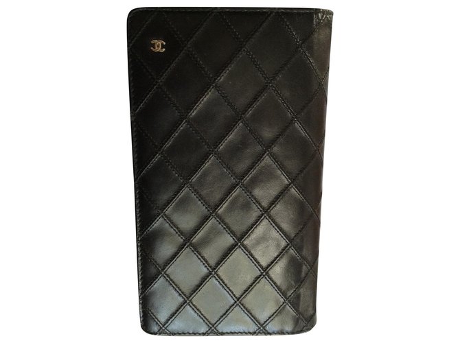 Chanel Wallets Black Leather  ref.229575