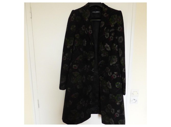 Dolce & Gabbana Manteaux, Vêtements d'extérieur Laine Noir  ref.229613