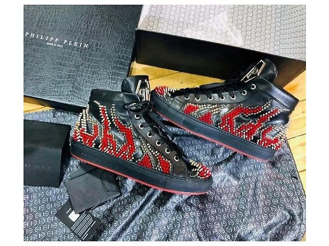 Philipp Plein Sneaker aus Leder Schwarz