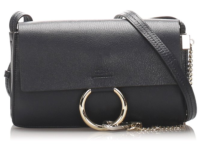 Chloé Chloe Black Faye Leather Crossbody Bag Pony-style calfskin  ref.229719