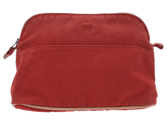Bolso de mano Hermès Roja Cuero  ref.229824