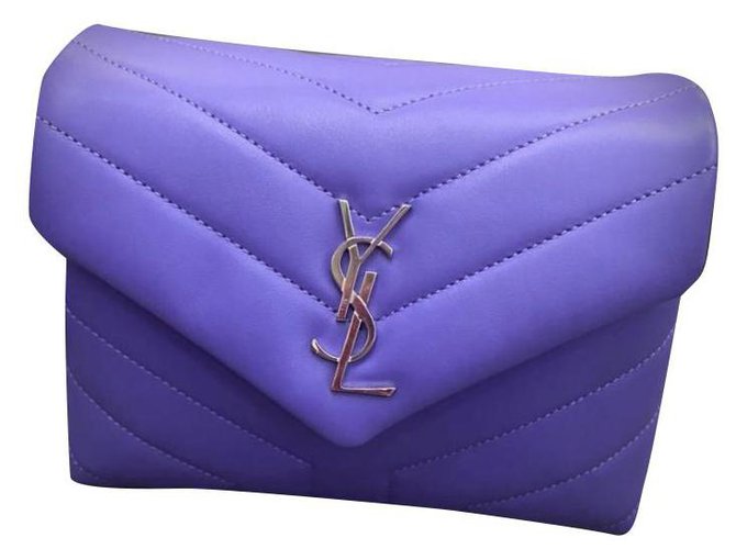 Saint Laurent Lou Lou toy in leather Purple  ref.229850