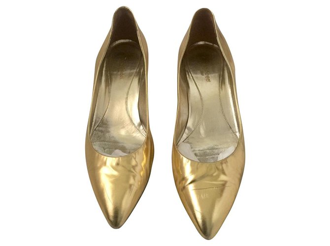 Colisha Heels for Women Low Heel Pumps Shoes Peep Toe Ankle Strap Dress  Dancing Shoes Size 4-9 Gold 4.5 - Walmart.com