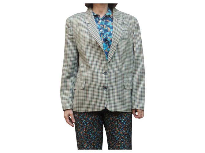 talla de chaqueta vintage Burberry 40 Seda de lana Herencia britanica Multicolor ref.229890 Joli Closet