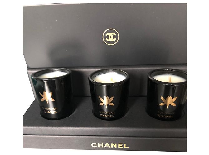Chanel Caixa de vela Preto Vidro