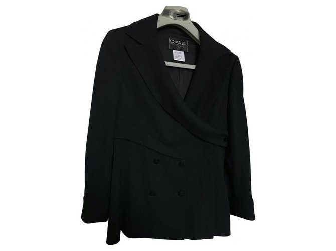 Chanel Jackets Black Wool  ref.229947