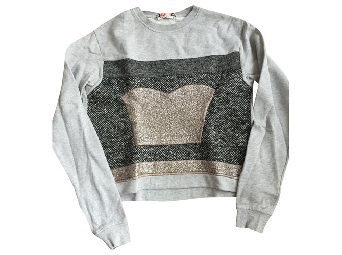 Msgm Pullover aus Baumwolle Grau Gr. M 