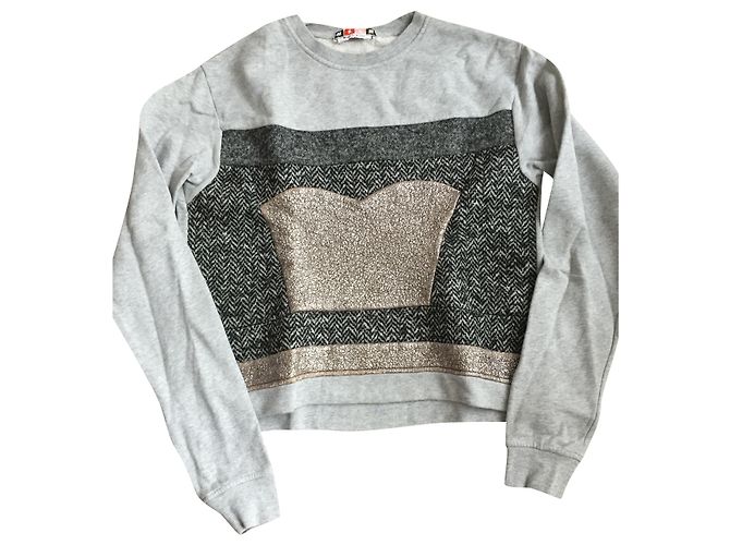 Suéter de algodón gris Msgm Talla M 