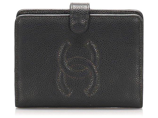Chanel Black CC Caviar Leather Wallet  ref.229978