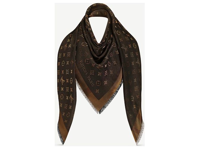 Louis Vuitton Quindi risplendi sciarpa Marrone Seta