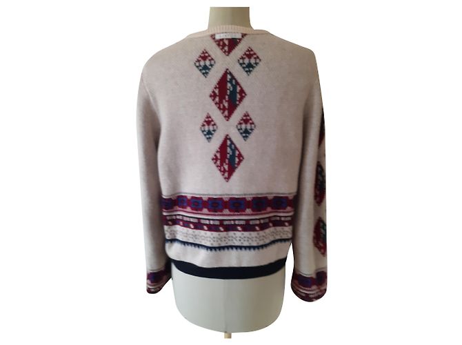 Armand Ventilo Wollpullover Rot Creme Olivgrün 