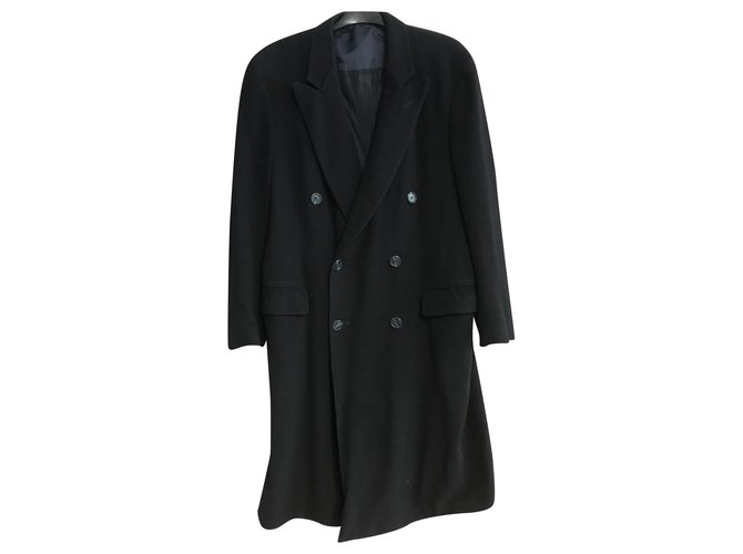 Dior Men Coats Outerwear Navy blue Cashmere  ref.230179