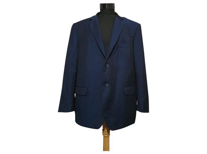 Balmain Blazers Jackets Blue Wool Mohair  ref.230191