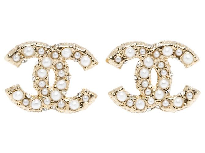 Chanel CC DIAMANTES E PÉROLAS Dourado