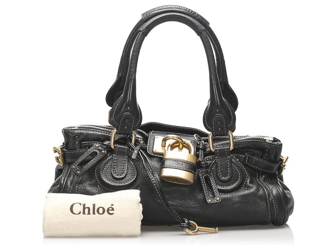 Chloé Chloe Black Paddington Leather Handbag Pony-style calfskin  ref.230278