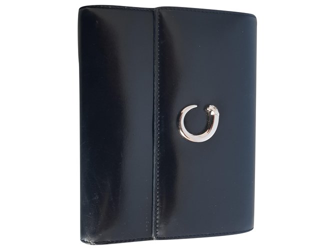 Cartier Panthere Tri-Fold Black Wallet Leather  ref.230423