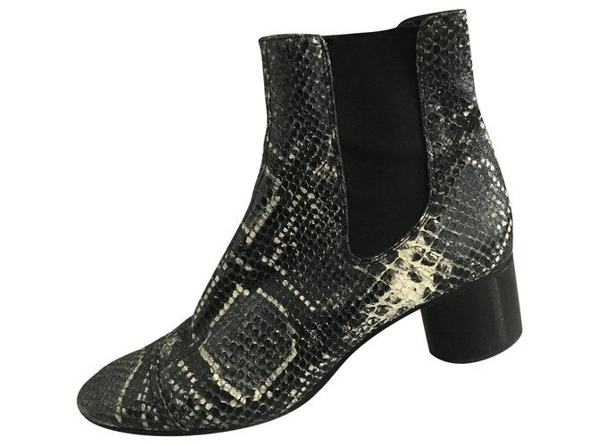 I første omgang kløft lindring Isabel Marant Ankle Boots Python print Leather ref.230429 - Joli Closet